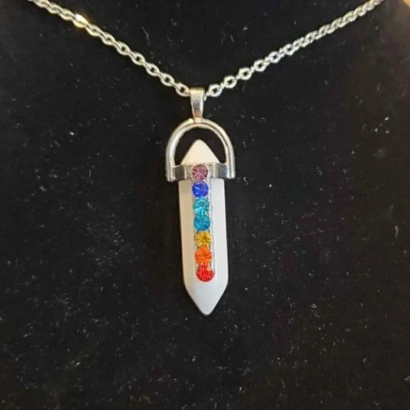 White Marble Chakra Necklace - Picture 2 of 6